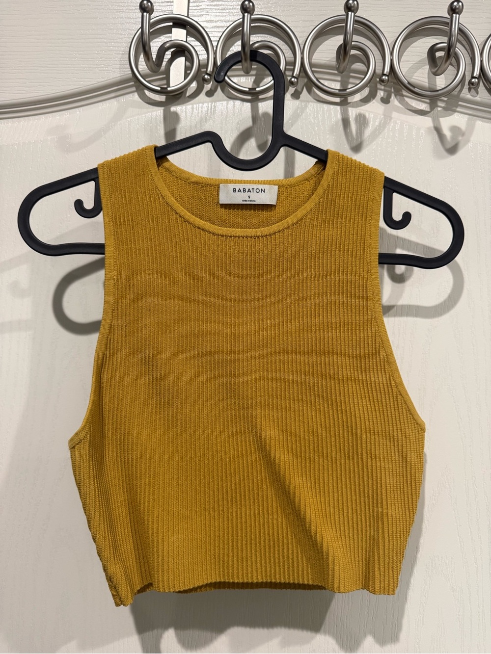 Babaton Yellow Ribbed Cropped Tank - Picture 2 of 4